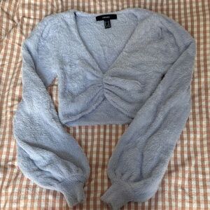 Forever 21 Soft Lavender Long Sleeve Crop Top